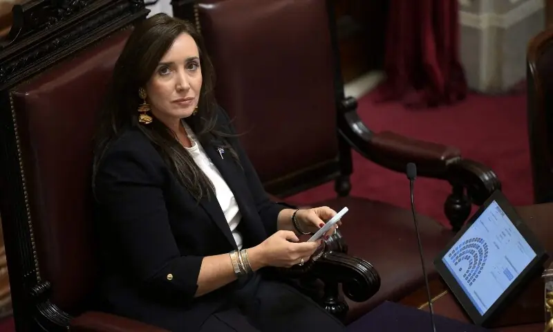Argentina's Vice-President and president of the Senate Victoria Villarruel conducts a debate to turn into law a labor reform promoted by President Javier Milei at the National Congress in Buenos Aires, early on February 27, 2026. — AFP Argentina's Vice-President and president of the Senate Victoria Villarruel conducts a debate to turn into law a labor reform promoted by President Javier Milei at the National Congress in Buenos Aires, early on February 27, 2026. — AFP