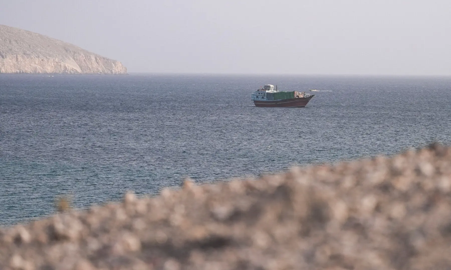 A vessel in the Strait of Hormuz, as seen from Musandam,Oman, July 16, 2026. &mdash; Reuters