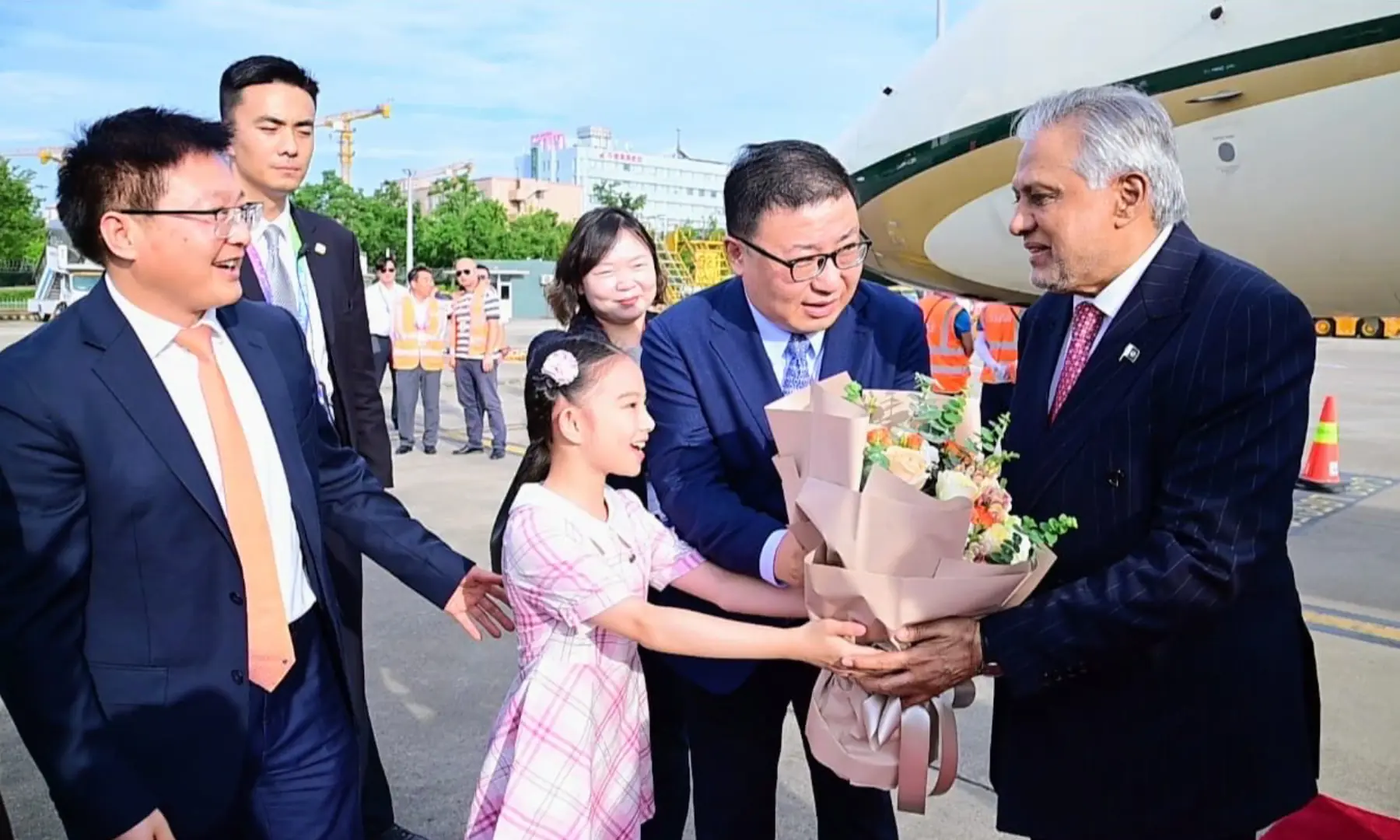 Chinese officials receive Deputy Prime Minister and Foreign Minister Ishaq Dar upon his arrival in Shanghai, China on July 16. — Mofa/X Chinese officials receive Deputy Prime Minister and Foreign Minister Ishaq Dar upon his arrival in Shanghai, China on July 16. — Mofa/X