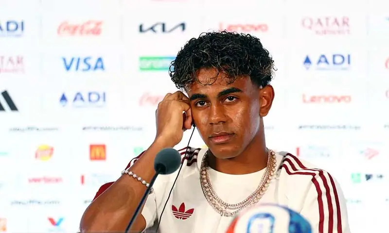 Spain’s Lamine Yamal addresses a press conference at Dallas Stadium in Arlington, Texas, the US on July 14, 2026. — Reuters