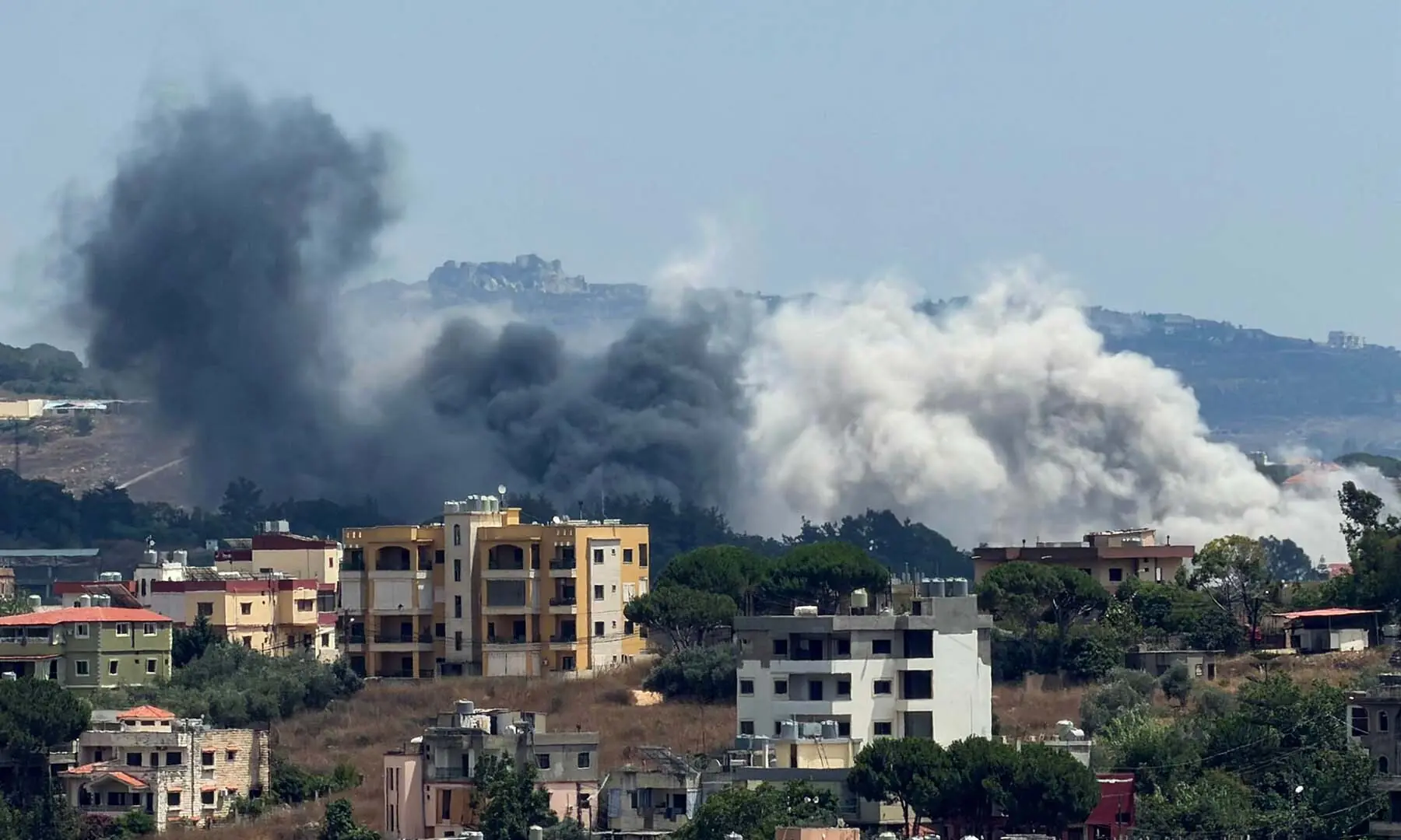 This photograph taken from the southern Lebanese city of Nabatieh shows smoke rising from the site of an Israeli airstrike that targeted the nearby village of Nabatieh al-Faouqa on July 16, 2026. &mdash; AFP