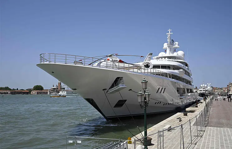 THE superyacht belonging to US Ambassador Tilman Fertitta is moored in Venice, Italy.—AFP THE superyacht belonging to US Ambassador Tilman Fertitta is moored in Venice, Italy.—AFP