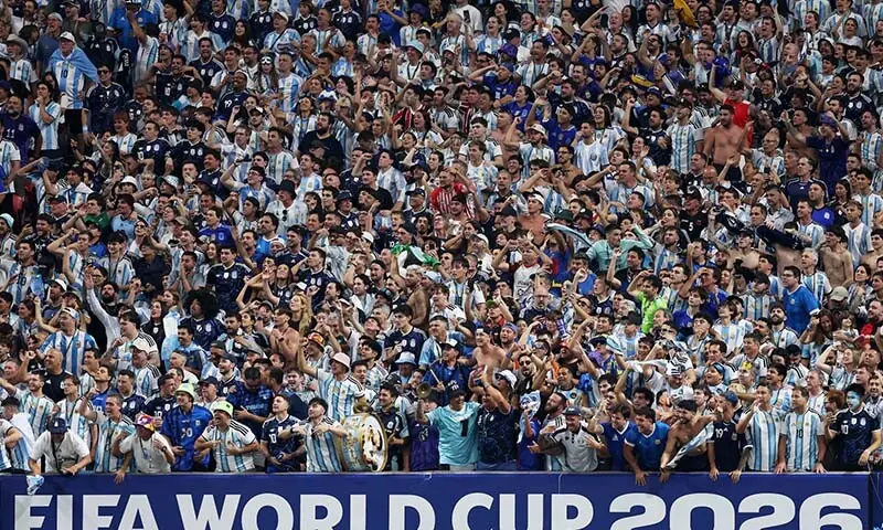 Argentina fans react inside the stadium during the 2026 FIFA World Cup semi-final match between Argentina and England in Atlanta, Georgia, the US on July 15, 2026. — Reuters