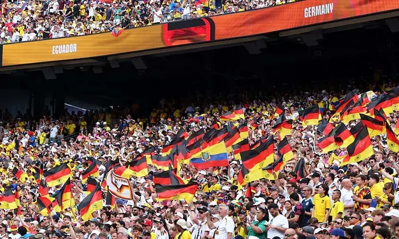 Germany fans wave flags in the stands before the 2026 FIFA World Cup groups stage match between Germany and Ecuador at the New York/New Jersey Stadium in East Rutherford, New Jersey, the US on June 25, 2026. — Reuters/File