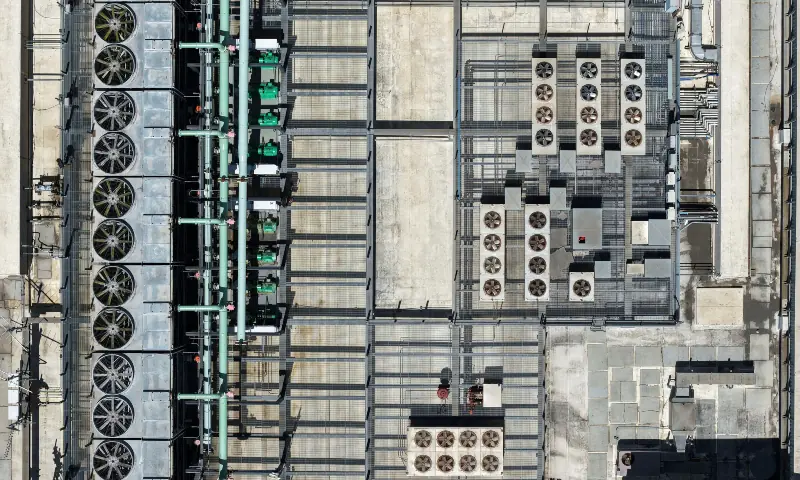A drone view of the cooling system on the roof of the Digital Realty data centre in Oakland, California, US on July 18, 2026. — Reuters A drone view of the cooling system on the roof of the Digital Realty data centre in Oakland, California, US on July 18, 2026. — Reuters