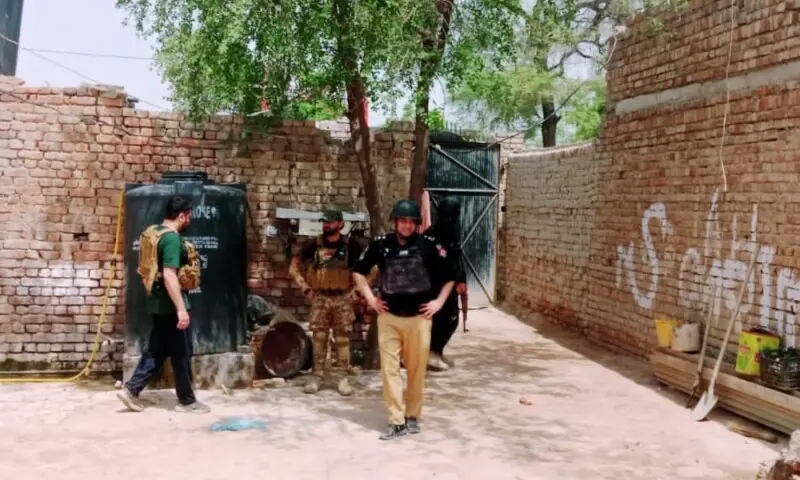Bannu police conduct a joint intelligence-based operation with other LEAs against terrorists on July 19, 2026. — Photo via author