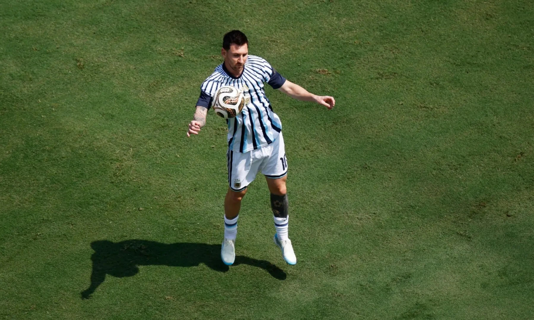 Argentina&rsquo;s Lionel Messi warms up before the 2026 FIFA World Cuo final against Spain at the New York/New Jersey Stadium in East Rutherford, the US on July 19, 2026. &mdash; Reuters