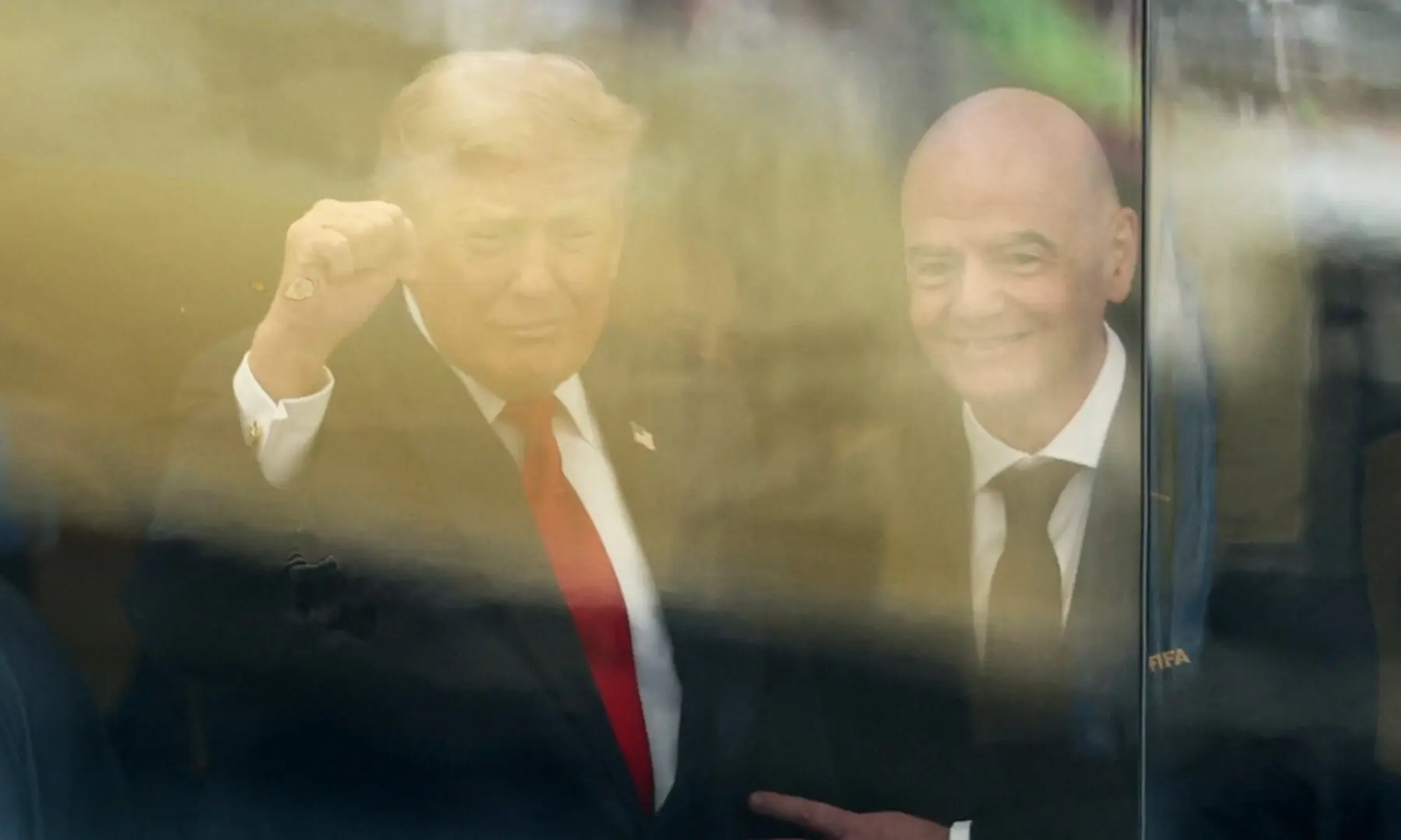 US President Donald Trump and FIFA President Gianni Infantino are seen during the closing ceremony of the 2026 FIFA World Cup at the New York/New Jersey Stadium in East Rutherford, the US on July 19, 2026. &mdash; Reuters