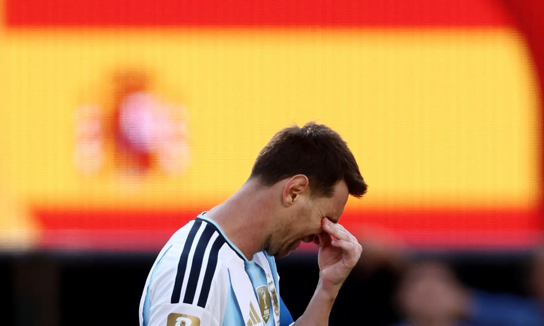 Argentina’s Lionel Messi reacts during the final match. — Reuters