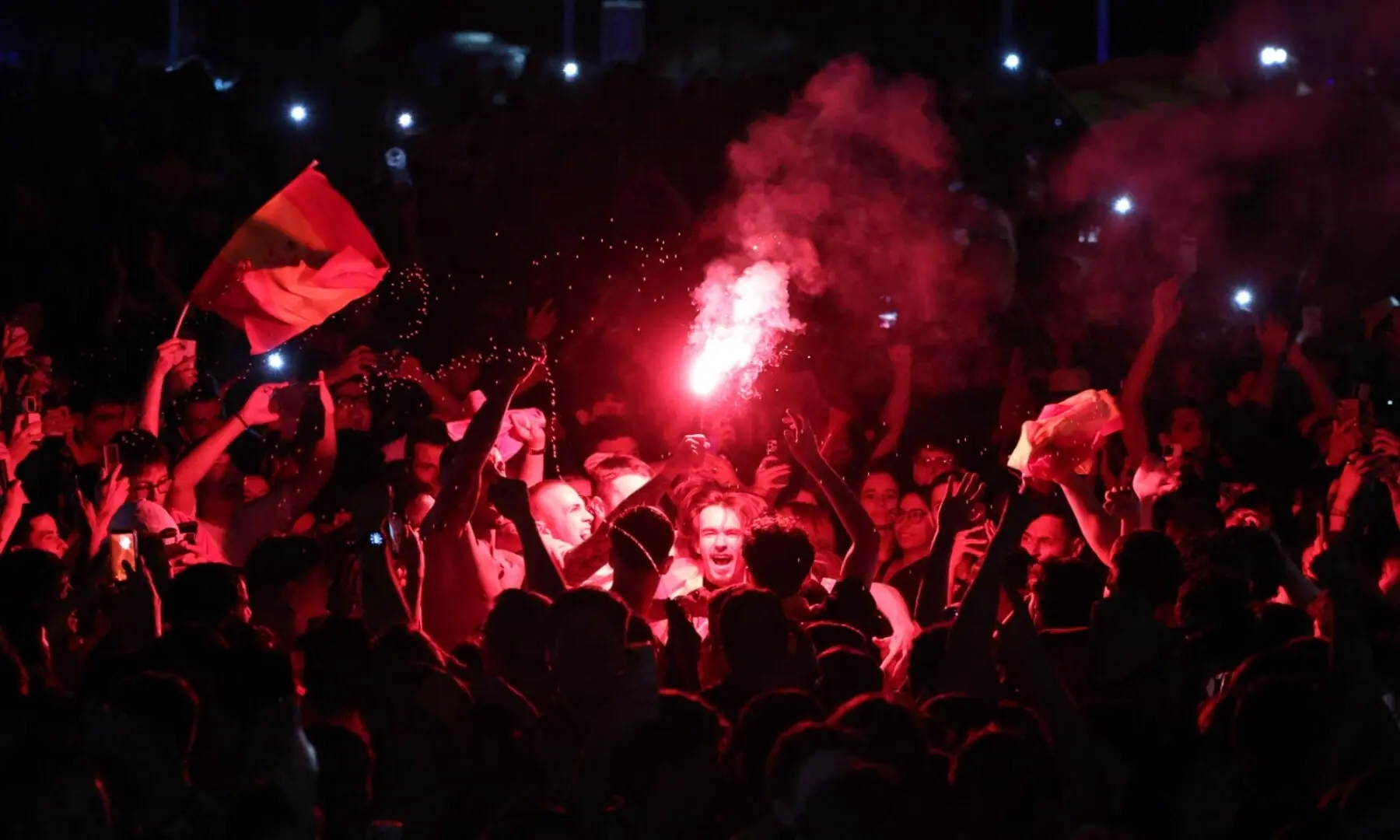 Spain&rsquo;s supporters celebrate victory after the 2026 World Cup final match between Spain and Argentina in &lsquo;Madrid Rio&rsquo; fan zone in Madrid, Spain on July 19, 2026. &mdash; AFP