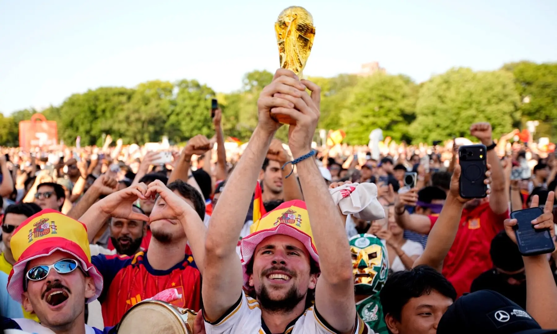 Spain fans celebrate in New York&rsquo;s Central Park after Spain wins the FIFA World Cup final against Argentina on July 19, 2026. &mdash; Reuters