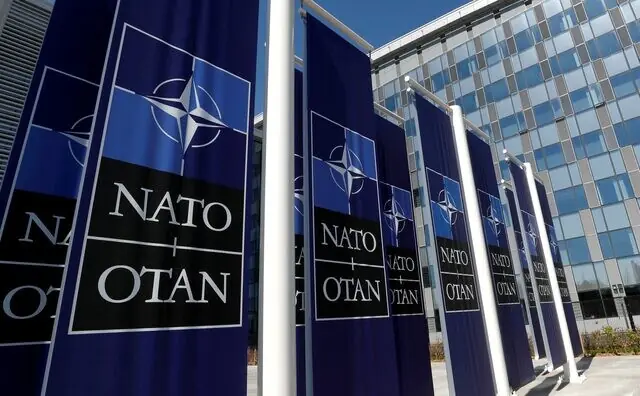 Banners displaying the Nato logo are placed at the entrance of new Nato headquarters during the move to the new building, in Brussels, Belgium April 19, 2018. — Reuters Banners displaying the Nato logo are placed at the entrance of new Nato headquarters during the move to the new building, in Brussels, Belgium April 19, 2018. — Reuters