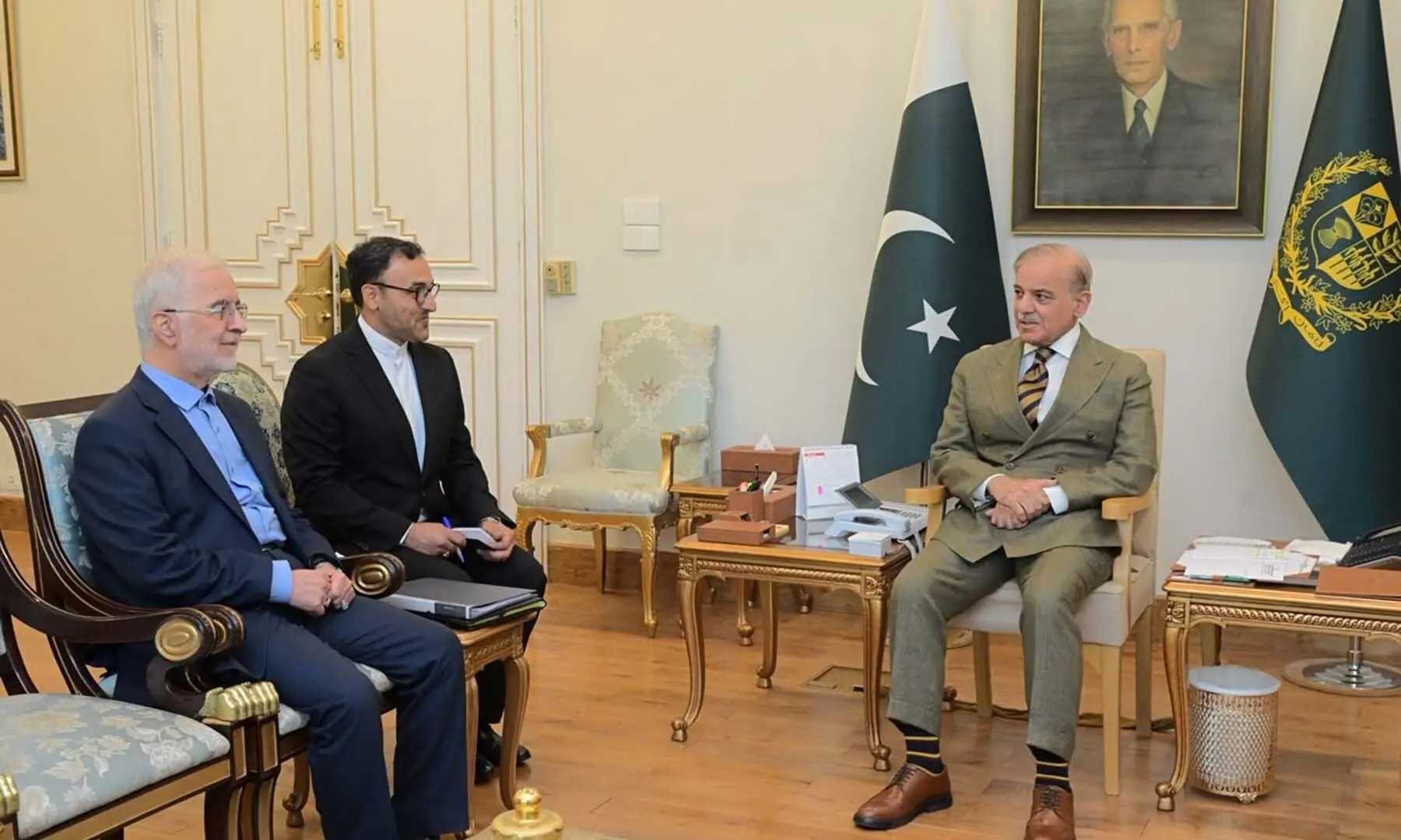 Prime Minister Shehbaz Sharif has a meeting with Iranian Interior Minister Eskandar Momeni at PM House in Islamabad on July 21, 2026. &mdash; X/@PakPMO