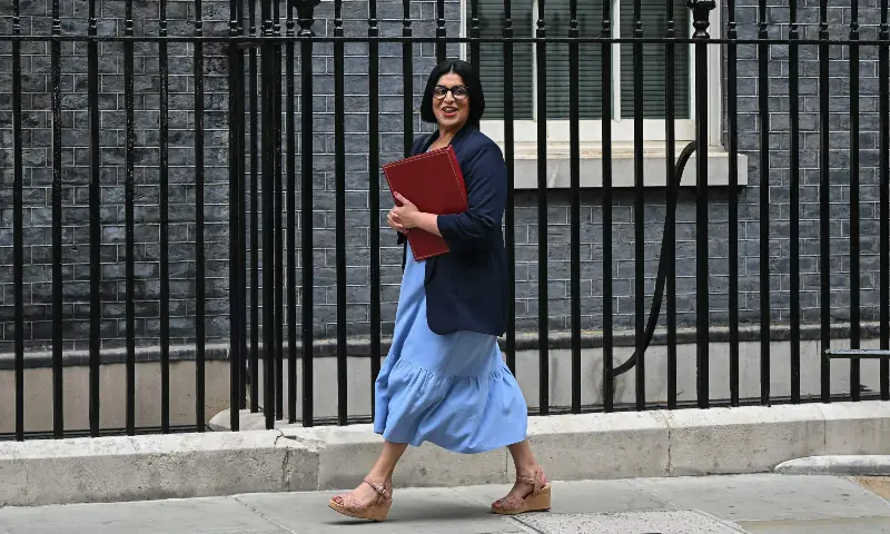 Britain’s Home Secretary Shabana Mahmood arrives ahead of a cabinet meeting in Downing Street in London on July 21, 2026, a day after Andy Burnham became Britain’s new prime minister. — AFP