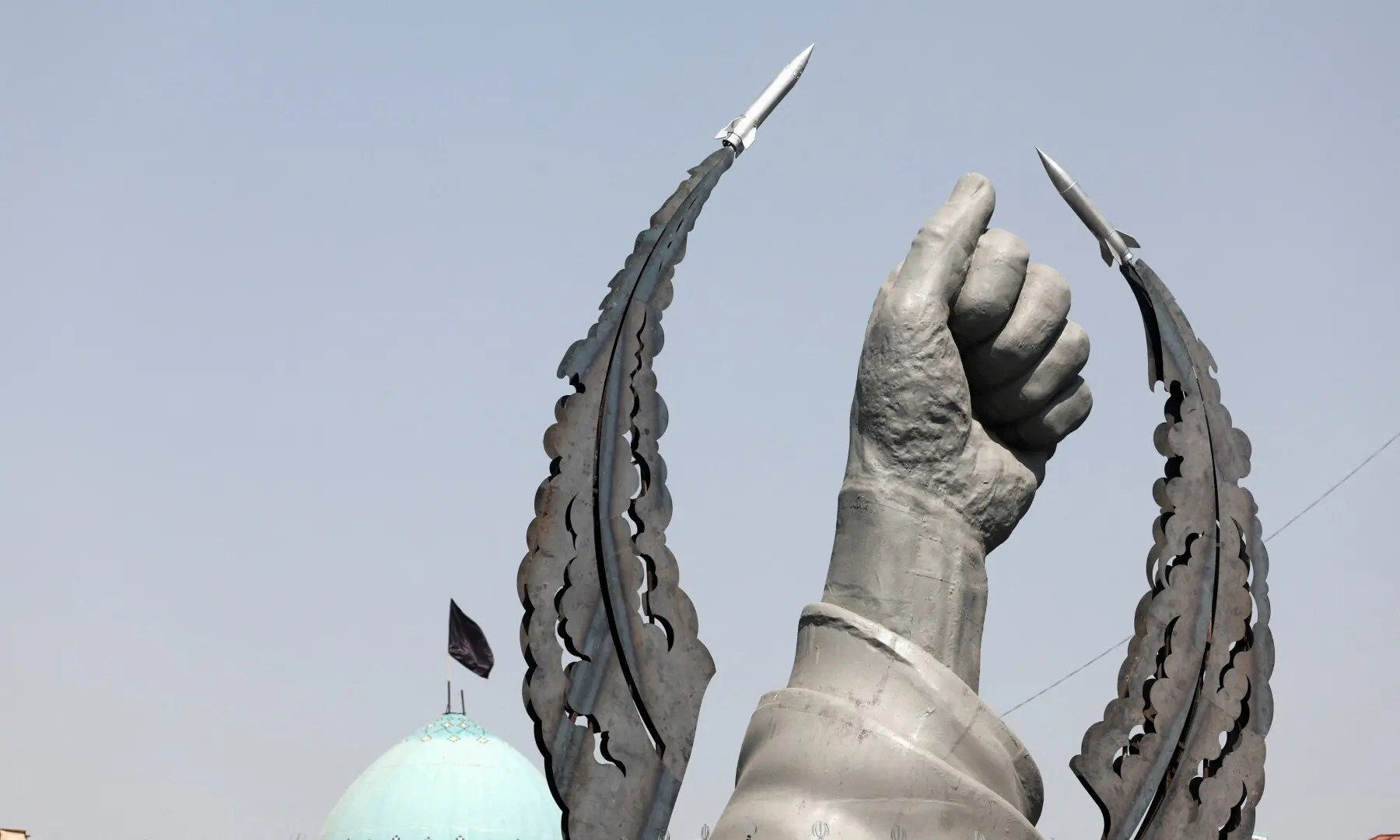 A statue symbolising the hand of Iran’s late Supreme Leader Ayatollah Ali Khamenei at Enghelab Square in Tehran, Iran. — Reuters