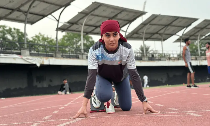 Faiqa Riaz at a training session at Punjab Stadium, Lahore. — Photo via Anushe Engineer/File Faiqa Riaz at a training session at Punjab Stadium, Lahore. — Photo via Anushe Engineer/File
