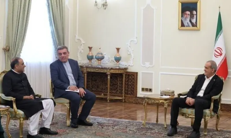 Iranian President Masoud Pezeshkian met Pakistan&rsquo;s new ambassador to Iran, Imran Ahmed Siddiqui, at a ceremony. &mdash;Photo courtesy @IRNA/X