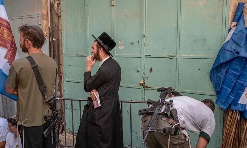 Israelis are seen outside Al-Aqsa Mosque compound in Jerusalem on July 23, 2026. — AFP Israelis are seen outside Al-Aqsa Mosque compound in Jerusalem on July 23, 2026. — AFP