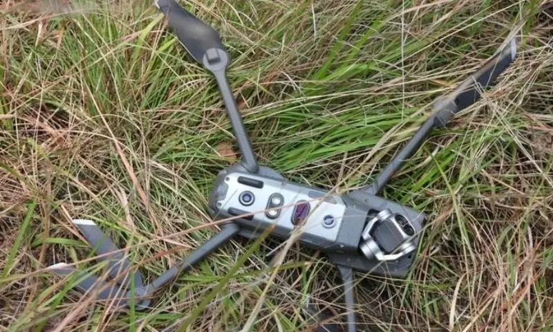 Pakistan Army on Friday shot down an Indian spying quadcopter in Khanjar sector along the Line of Control (LoC), according to the military’s media affairs wing. — Photo courtesy ISPR Pakistan Army on Friday shot down an Indian spying quadcopter in Khanjar sector along the Line of Control (LoC), according to the military’s media affairs wing. — Photo courtesy ISPR