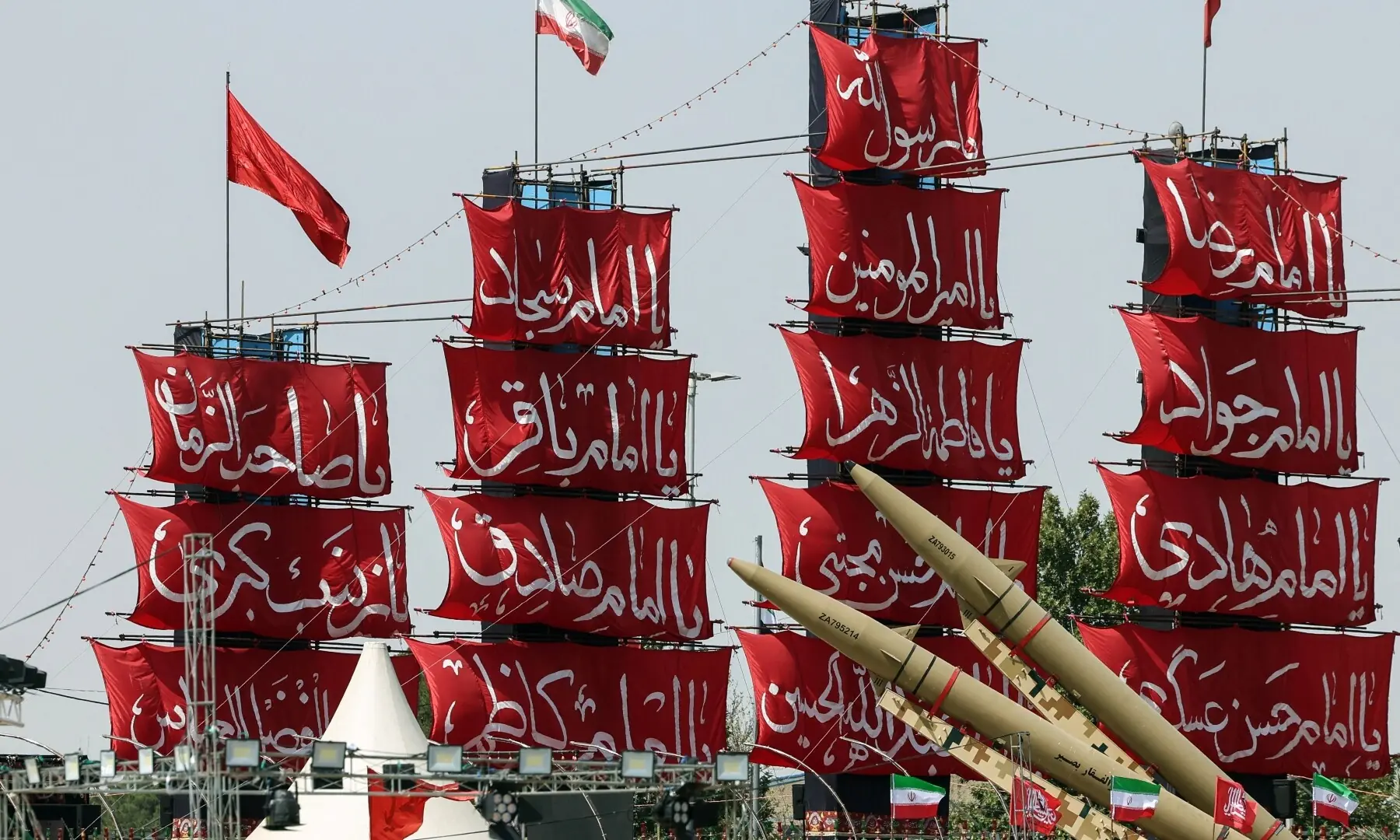 Iranian-made Zolfaghar missiles are displayed at Azadi Square in Tehran on July 24, 2026. &mdash; AFP