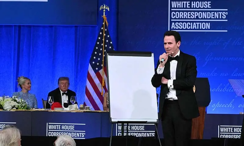 Israeli-US magician Oz “Oz the Mentalist” Pearlman performs during the 2026 White House Correspondents’ Association (WHCA) Dinner at the Waldorf Astoria in Washington, DC, the US on July 24, 2026. — AFP