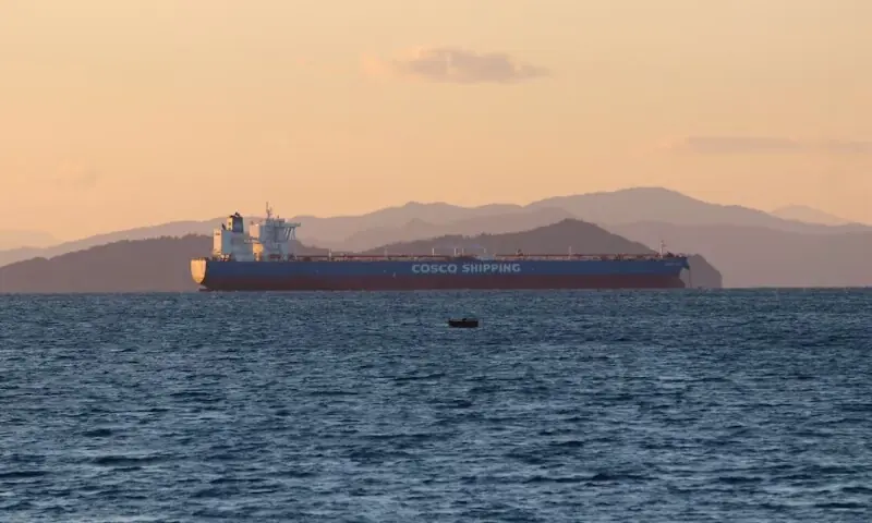 A file image from March 2, 2024, shows the Chinese-flagged VLCC supertanker Cosnew Lake, which exited the Red Sea via the Bab el-Mandeb Strait on July 23, 2026. &mdash; Reuters/File