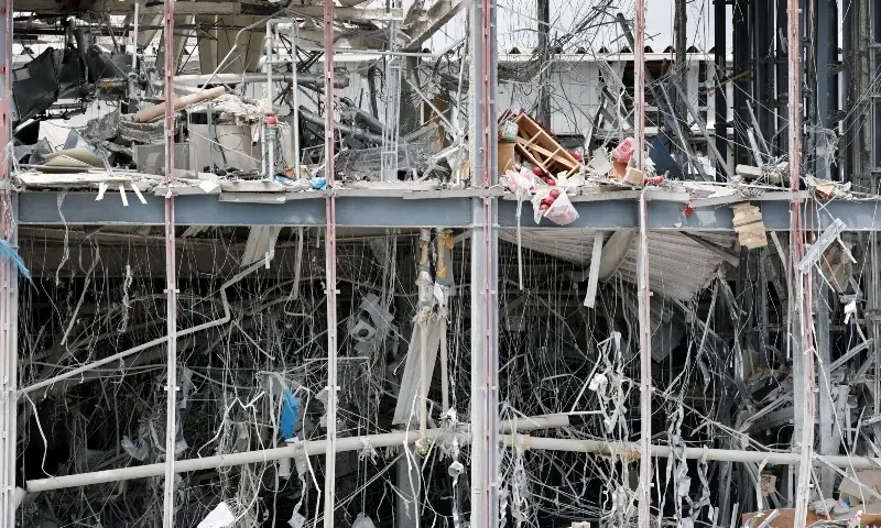 The damaged Aeon Mall shopping centre, where an explosion occurred after an earthquake with a magnitude of 7.1 struck Japan's southern Kumamoto prefecture, in Kashima Town, Kumamoto Prefecture, Japan, July 29, 2026. &mdash;Reuters