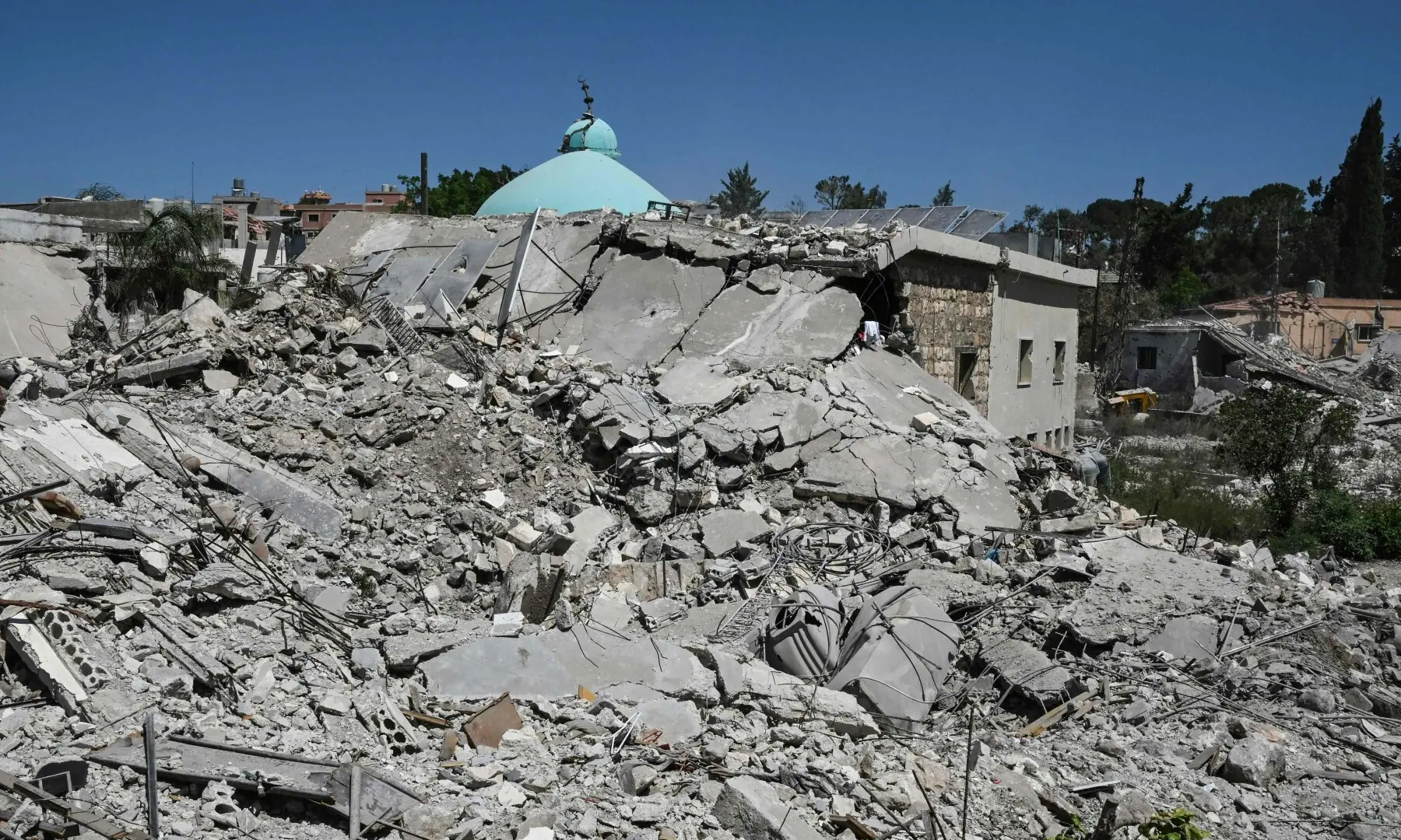 A photograph shows the damage in Zawtar al-Gharbiya on July 28, 2026, as residents return to inspect their homes after the Lebanese army deployed to the southern village last week as part of a framework deal reached with Israel. &mdash; AFP