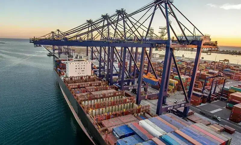 Photograph of the deepwater container terminal in Keamari, Karachi. &mdash; Karachi Port Trust/File