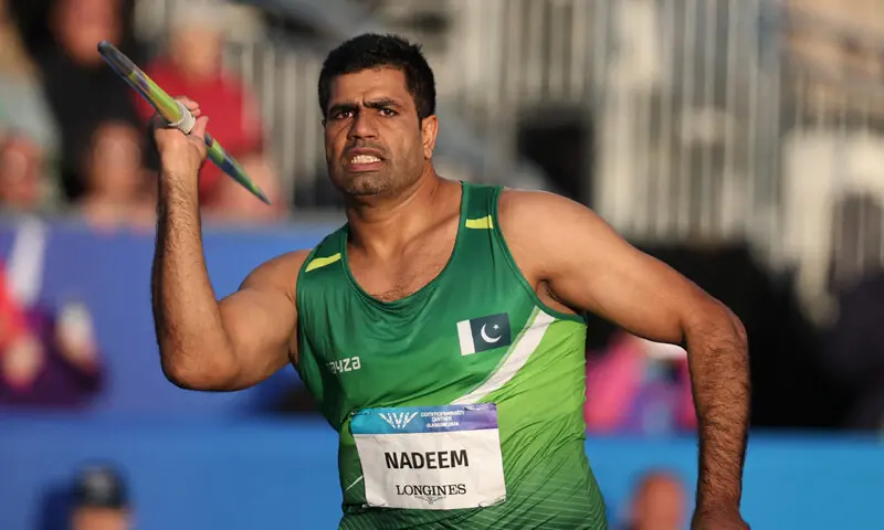Glasgow: Arshad Nadeem runs in for a throw during the men’s javelin finals at the 2026 Commonwealth Games.—Reuters Glasgow: Arshad Nadeem runs in for a throw during the men’s javelin finals at the 2026 Commonwealth Games.—Reuters