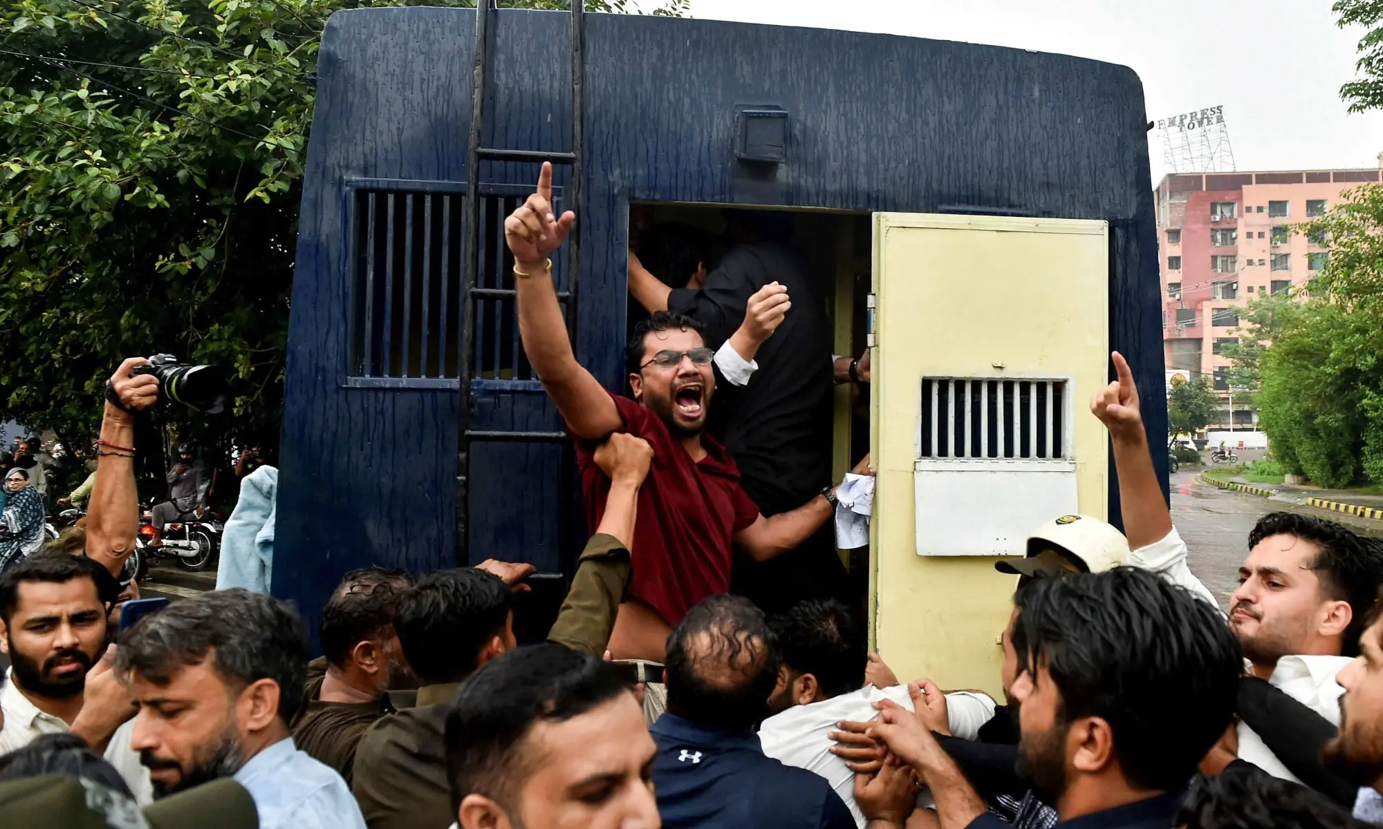 A protester is detained as he and others gather in support of the banned Joint Awami Action Committee (JAAC) during a demonstration in Lahore on July 31, 2026. — Reuters A protester is detained as he and others gather in support of the banned Joint Awami Action Committee (JAAC) during a demonstration in Lahore on July 31, 2026. — Reuters