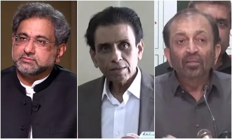 A combination photo of former premier Awaam Pakistan convener Shahid Khaqan Abbasi, Education Minister Khalid Maqbool Siddiqui and MQM deputy convener Dr Farooq Sattar. — CNN/DawnNewsTV/File A combination photo of former premier Awaam Pakistan convener Shahid Khaqan Abbasi, Education Minister Khalid Maqbool Siddiqui and MQM deputy convener Dr Farooq Sattar. — CNN/DawnNewsTV/File