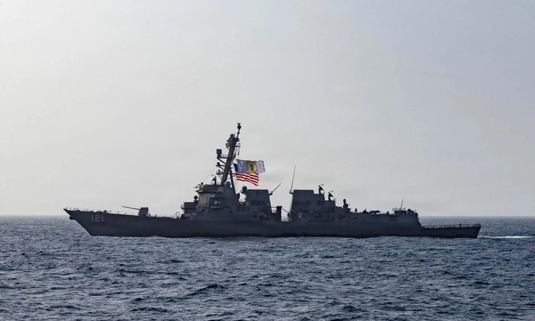 An image of a US warship in the Middle East. &mdash; X/@CENTCOM