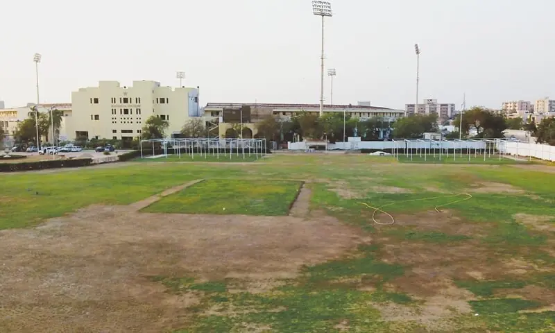 KARACHI: An aerial view of the ground with practice pitches at the Hanif Mohammad High Performance Centre.—Photo by Ibrahim Farooqi/X KARACHI: An aerial view of the ground with practice pitches at the Hanif Mohammad High Performance Centre.—Photo by Ibrahim Farooqi/X