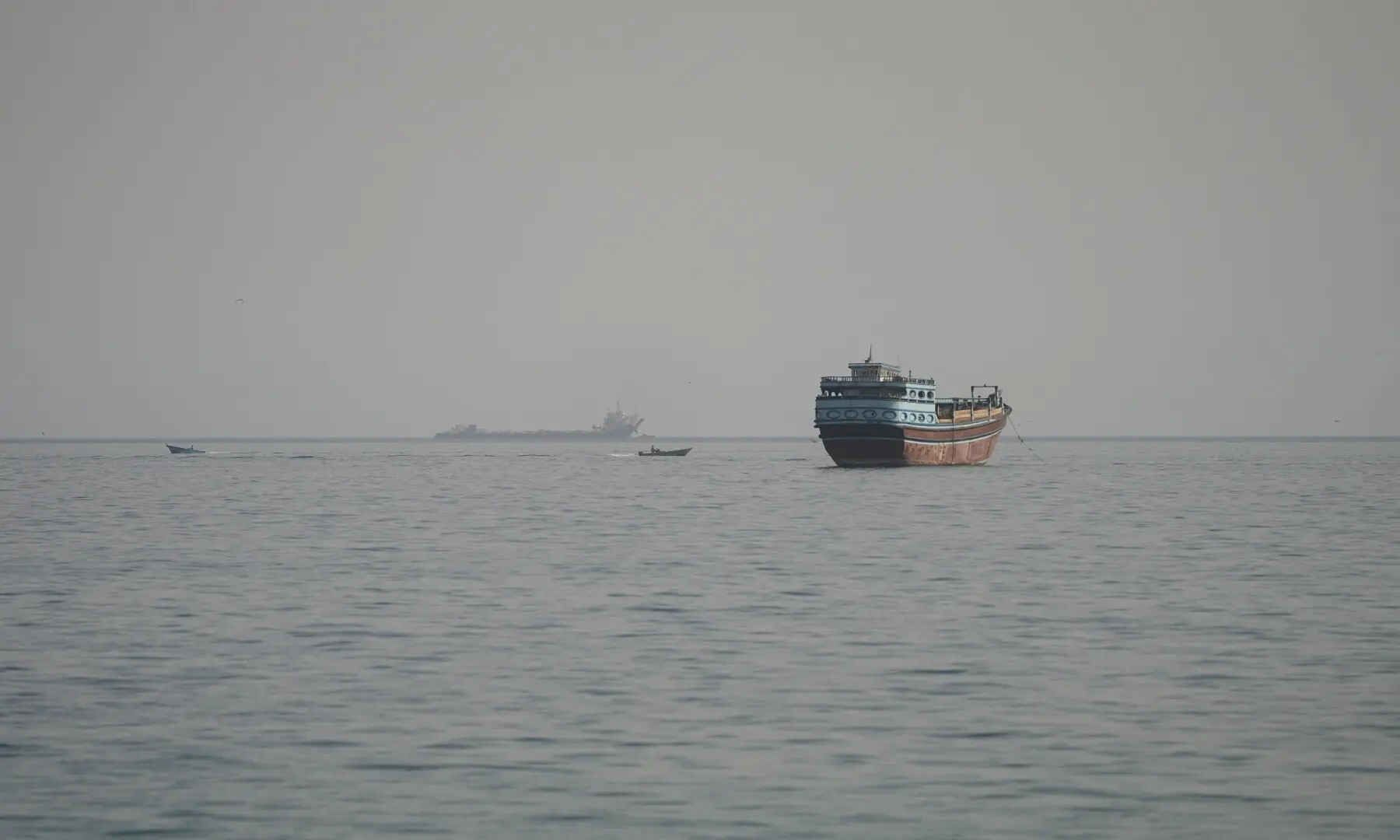 Vessels in the Strait of Hormuz, as seen from Musandam, Oman, on August 3, 2026. &mdash; Reuters