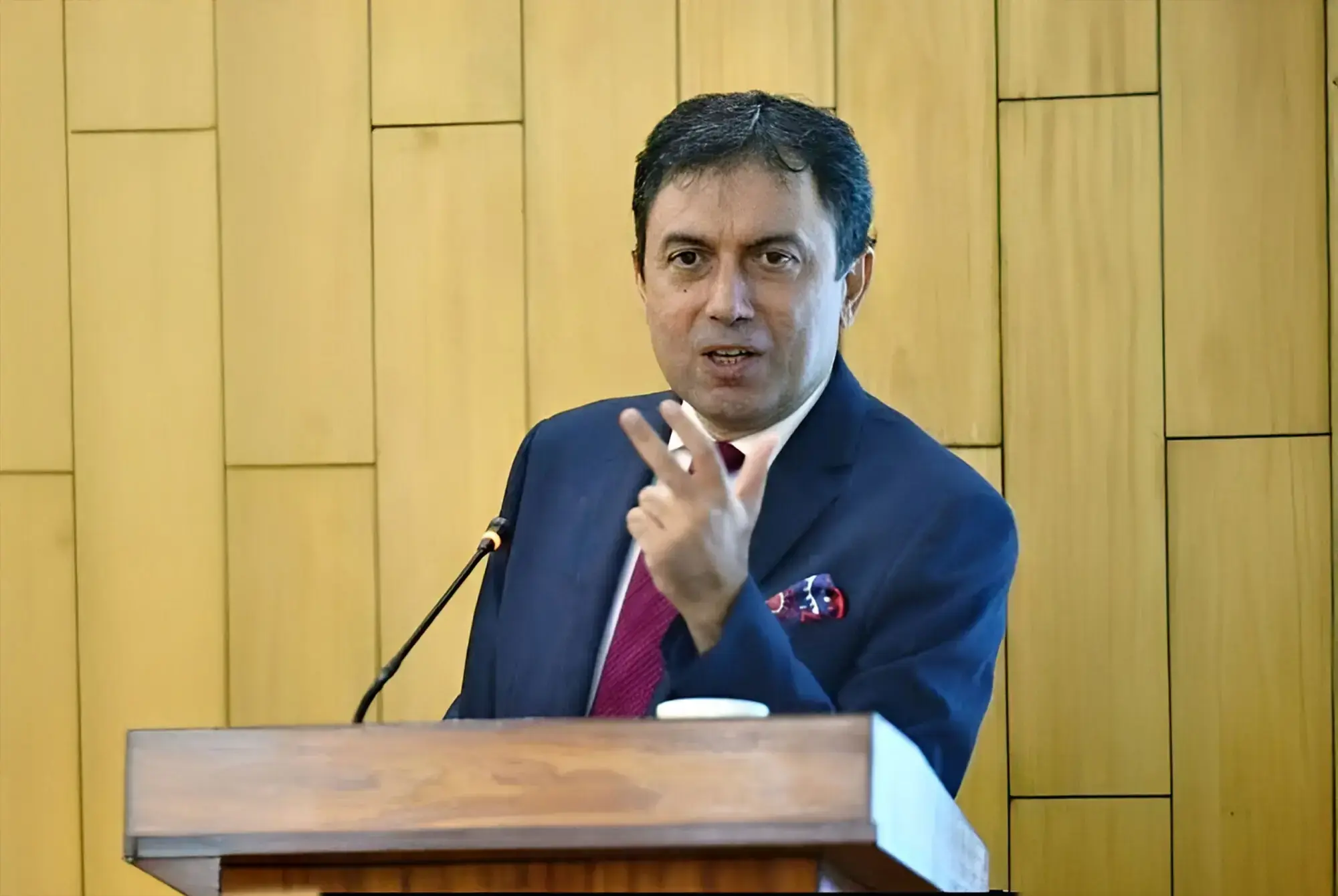 Competition Commission of Pakistan (CCP) Chairman Farid Ahmad Tarar speaks at a press conference. —APP/file Competition Commission of Pakistan (CCP) Chairman Farid Ahmad Tarar speaks at a press conference. —APP/file