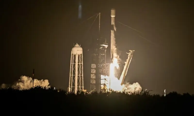 A SpaceX Falcon 9 rocket launches carrying Firefly Aerospace's Blue Ghost lunar lander as the primary payload and Japan-based ispace's Resilience lander as a secondary payload, from Kennedy Space Center in Cape Canaveral, Florida, U.S., January 15, 2025. &mdash;Reuters/File
