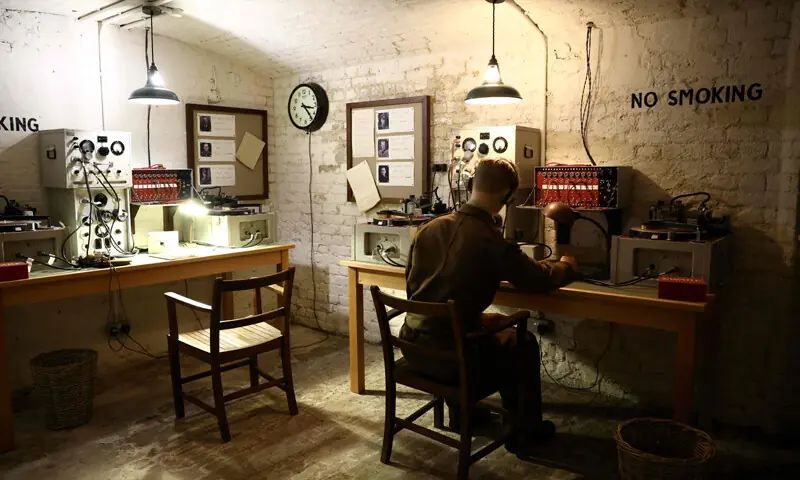 THE ‘Miked’, or ‘M’ room, inside the new Trent Park Museum, after its recent opening in London.—AFP THE ‘Miked’, or ‘M’ room, inside the new Trent Park Museum, after its recent opening in London.—AFP