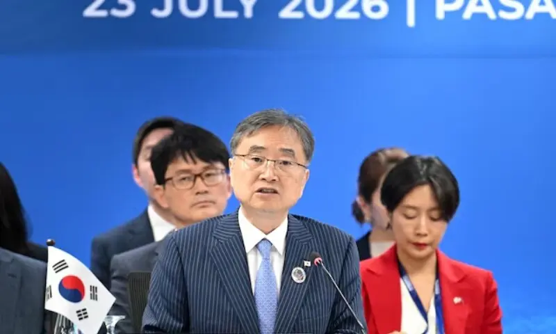 South Korea's Foreign Minister Cho Hyun delivers his statement during a Mekong-South Korea Foreign Ministers' meeting on the sidelines of the 59th Association of Southeast Asian Nations (ASEAN) Foreign Ministers' Meeting in Metro Manila on July 23, 2026. —Reuters South Korea's Foreign Minister Cho Hyun delivers his statement during a Mekong-South Korea Foreign Ministers' meeting on the sidelines of the 59th Association of Southeast Asian Nations (ASEAN) Foreign Ministers' Meeting in Metro Manila on July 23, 2026. —Reuters