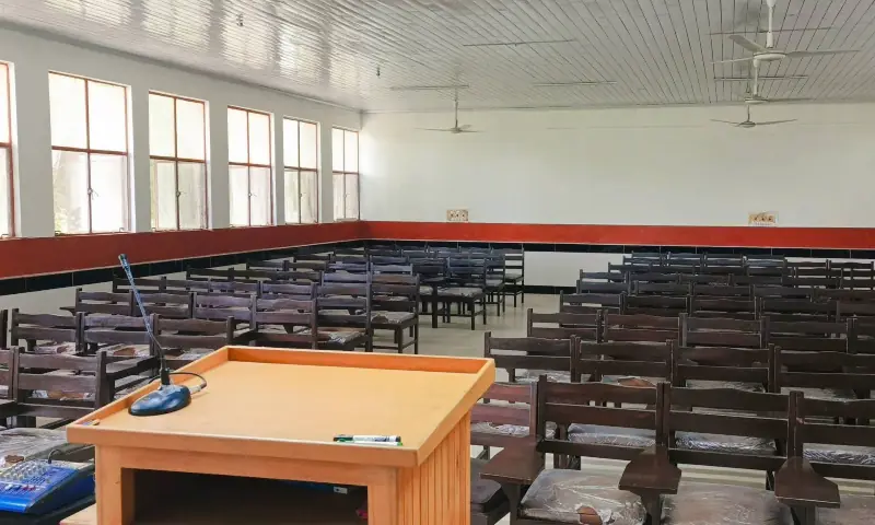 A view of an empty lecture room at Poonch Medical College in Rawalakot. — photo courtesy: https://pmcrajk.edu.pk/ A view of an empty lecture room at Poonch Medical College in Rawalakot. — photo courtesy: https://pmcrajk.edu.pk/