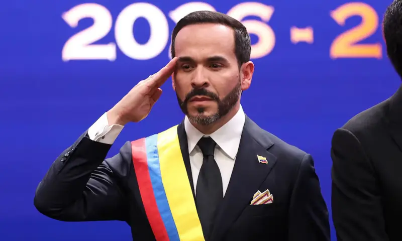 Abelardo De La Espriella salutes after being sworn in as the country's new president during an inauguration ceremony, in Cali, Colombia on August 7, 2026. — Reuters Abelardo De La Espriella salutes after being sworn in as the country's new president during an inauguration ceremony, in Cali, Colombia on August 7, 2026. — Reuters