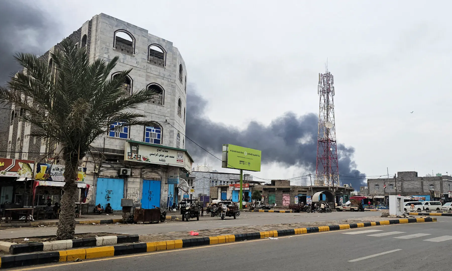 Smoke rises during Houthi missile and drone strikes on the Red Sea port city of Mocha, Yemen, on Aug 9, 2026. — Reuters Smoke rises during Houthi missile and drone strikes on the Red Sea port city of Mocha, Yemen, on Aug 9, 2026. — Reuters