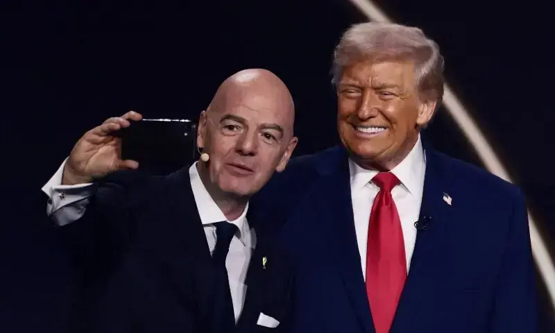 FIFA President Gianni Infantino and US President Donald Trump pose for a selfie during the FIFA World Cup 2026 draw on December 5, 2025. — Reuters/File FIFA President Gianni Infantino and US President Donald Trump pose for a selfie during the FIFA World Cup 2026 draw on December 5, 2025. — Reuters/File