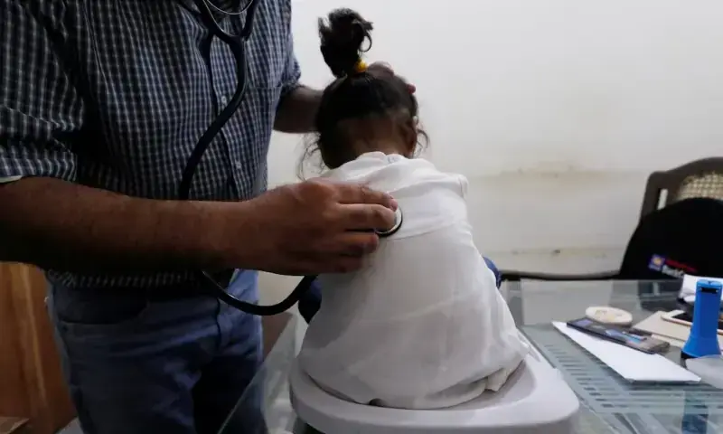 A two-year-old HIV-positive girl, who is under treatment, goes through a routine medical check-up at a clinic in Ratodero, Pakistan May 24, 2019. —Reuters/File A two-year-old HIV-positive girl, who is under treatment, goes through a routine medical check-up at a clinic in Ratodero, Pakistan May 24, 2019. —Reuters/File