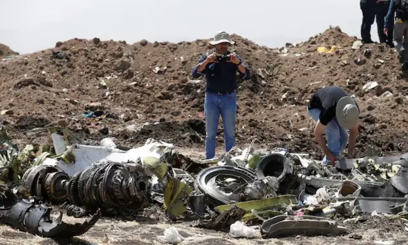 American civil aviation and Boeing investigators search through the debris at the scene of the Ethiopian Airlines Flight ET 302 plane crash, near the town of Bishoftu, southeast of Addis Ababa, Ethiopia March 12, 2019. — Reuters American civil aviation and Boeing investigators search through the debris at the scene of the Ethiopian Airlines Flight ET 302 plane crash, near the town of Bishoftu, southeast of Addis Ababa, Ethiopia March 12, 2019. — Reuters