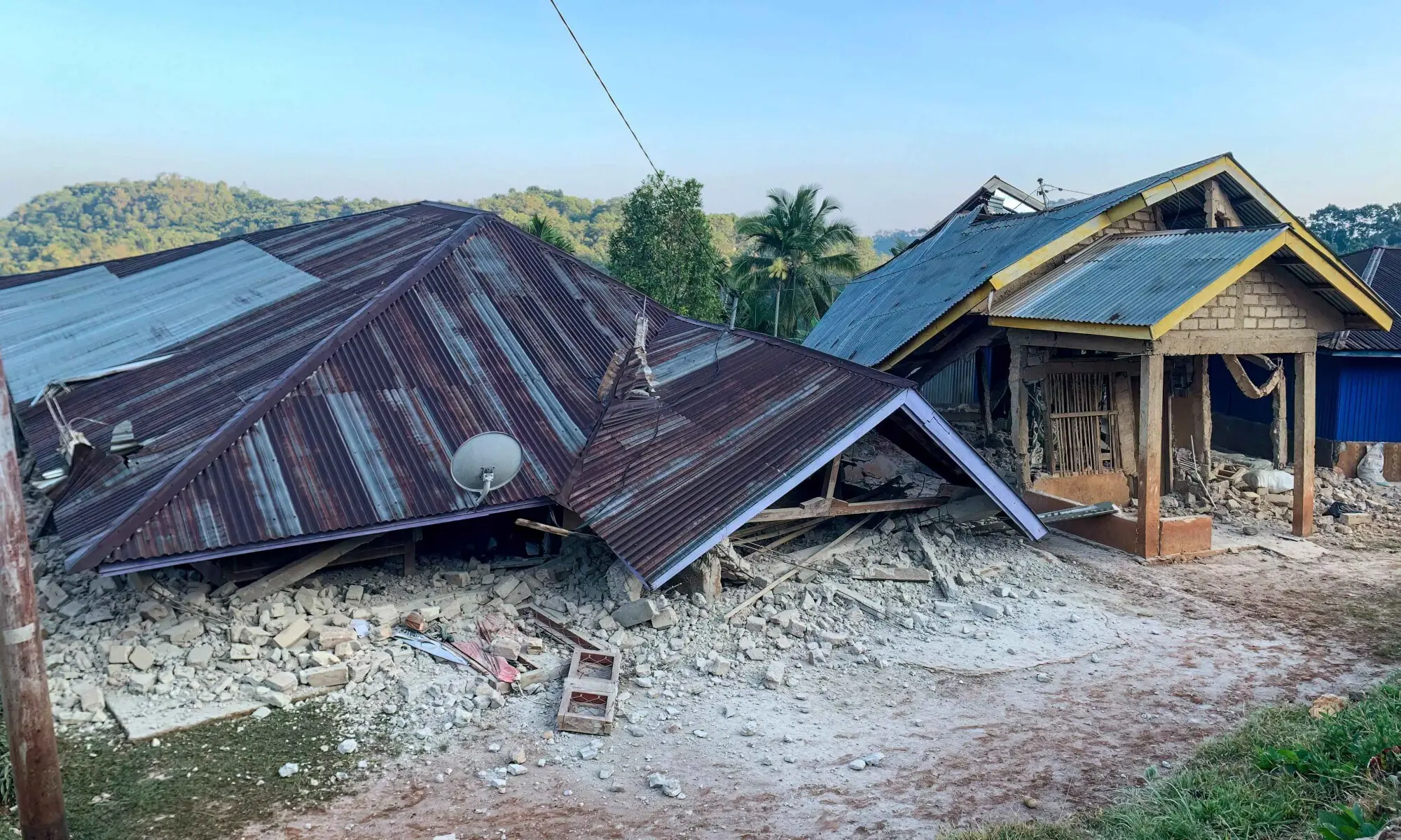Damaged houses are seen following a 7.7-magnitude earthquake in Ruteng, Manggarai, East Nusa Tenggara, on August 15, 2026. — AFP Damaged houses are seen following a 7.7-magnitude earthquake in Ruteng, Manggarai, East Nusa Tenggara, on August 15, 2026. — AFP