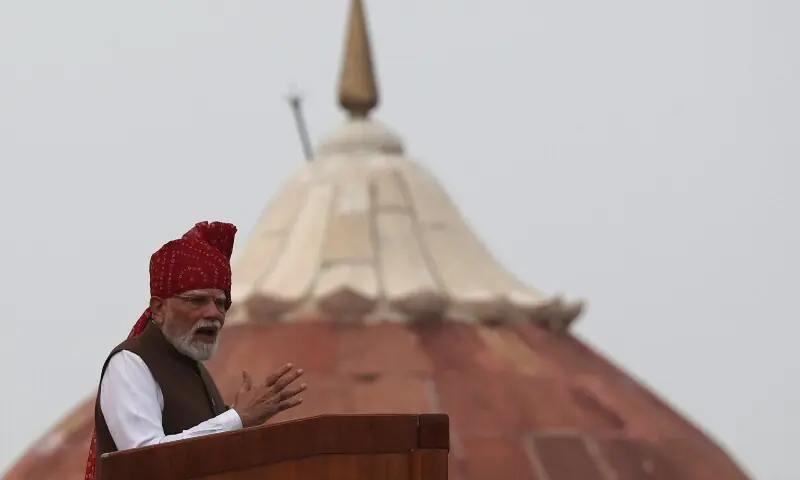 India's Prime Minister Narendra Modi addresses the nation during Independence Day celebrations at the historic Red Fort in Delhi, India on August 15, 2026. —Reuters India's Prime Minister Narendra Modi addresses the nation during Independence Day celebrations at the historic Red Fort in Delhi, India on August 15, 2026. —Reuters