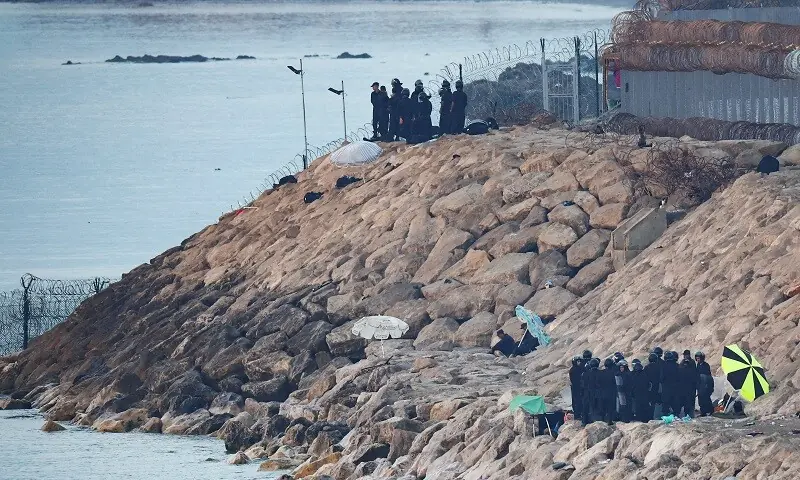 Moroccan security personnel secure the beach on the border with Spain in Ceuta, following mass crossings of migrants on foot and by sea from Morocco into Spanish territory, as seen from Ceuta, Spain, August 15, 2026. — Reuters Moroccan security personnel secure the beach on the border with Spain in Ceuta, following mass crossings of migrants on foot and by sea from Morocco into Spanish territory, as seen from Ceuta, Spain, August 15, 2026. — Reuters