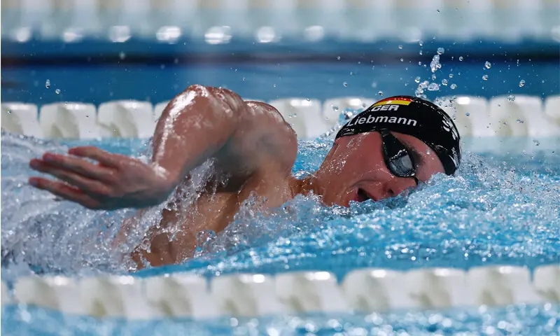 GERMANY&rsquo;S Johannes Liebmann competes during the men&rsquo;s 1500m freestyle final of the European Aquatics Championships at the Paris Aquatic Centre.&mdash;Reuters