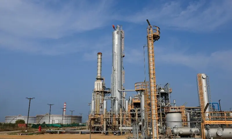 Cnergyico Pk Limited refinery plant and crude oil storage tanks at the Hub coast in Balochistan province, Pakistan March 18, 2026. &mdash;Reuters/File